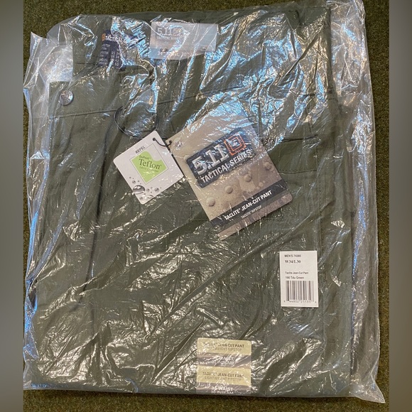 NEW 5.11 Taclite Jean-Cut Pants, Men’s 34 Waist 30 Inseam, Color - Green - Picture 9 of 9